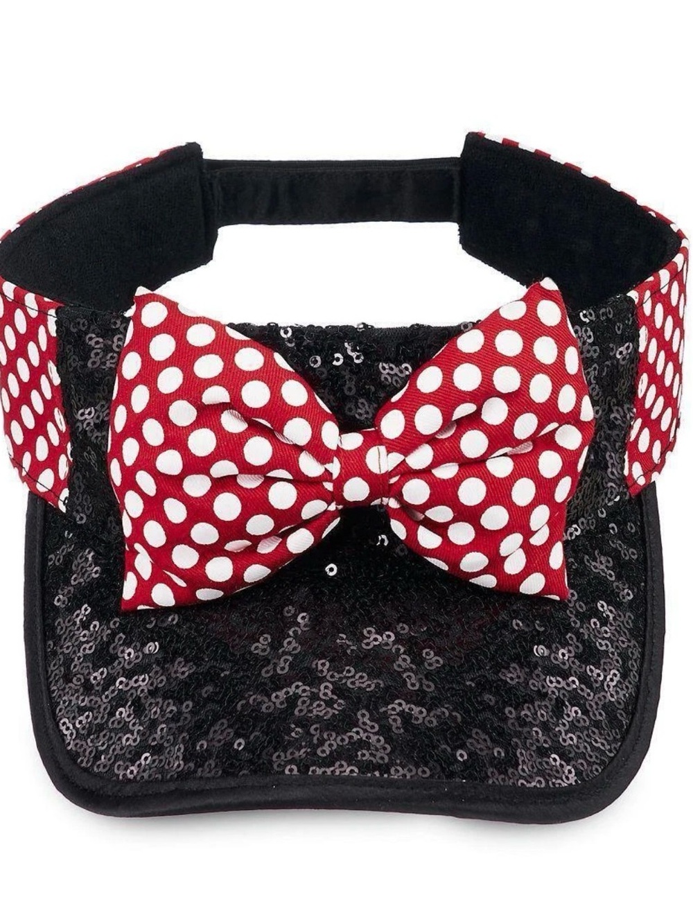 Adult  Red Polka Dot Bow Visor - Cute Sun Hat Accessory